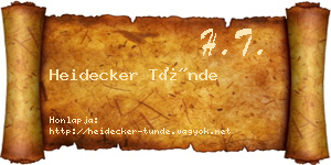 Heidecker Tünde névjegykártya