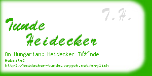 tunde heidecker business card